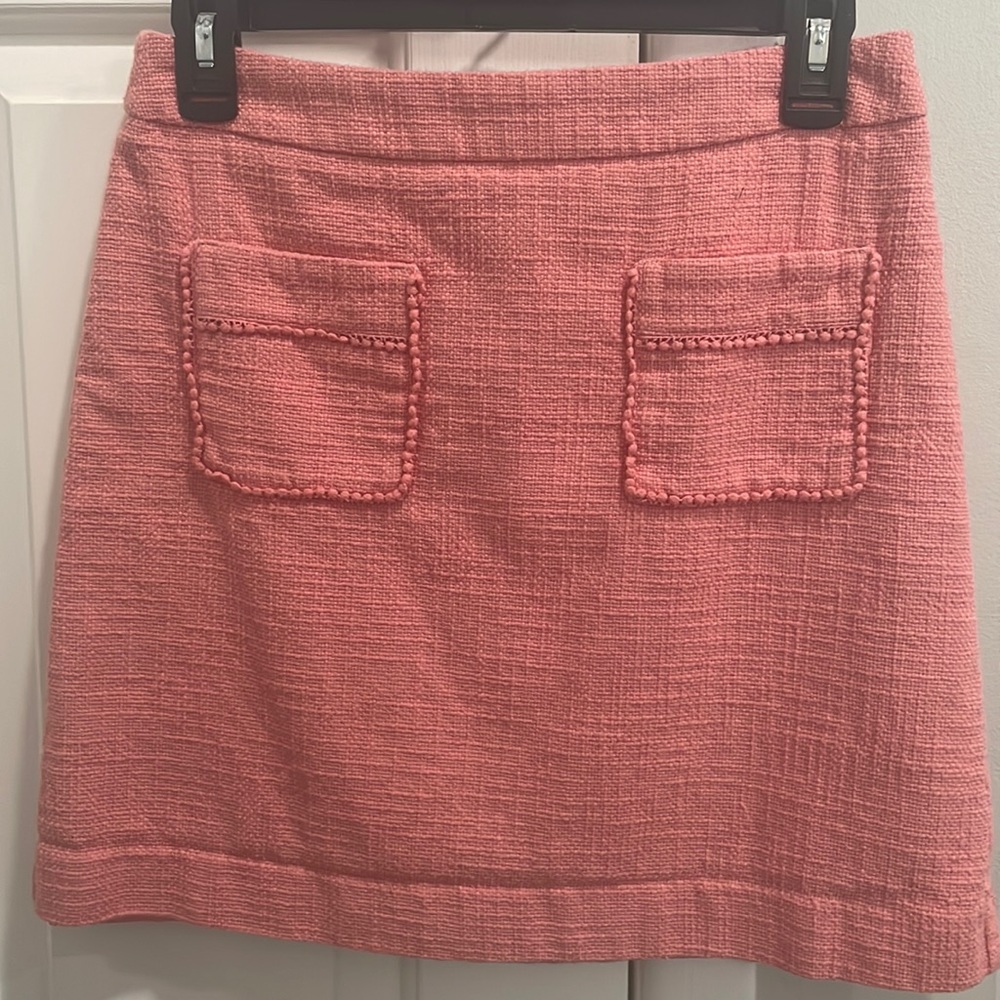 Coral tweed mini skirt